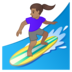 安卓系统里的女子冲浪:中等肤色emoji表情