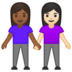 安卓系统里的女性牵手:中深色肤色,浅色肤色emoji表情