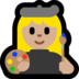Windows系统里的女艺术家:中浅肤色emoji表情