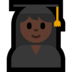 Windows系统里的女学生:深色肤色emoji表情