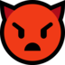 Windows系统里的生气的小怪物脸emoji表情