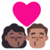 Windows系统里的亲吻: 女人男人中等-深肤色中等肤色emoji表情