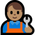 Windows系统里的男机械工:中等肤色emoji表情