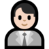 Windows系统里的男职员:浅肤色emoji表情