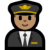 Windows系统里的男飞行员:中等肤色emoji表情