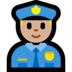 Windows系统里的男警官：中浅肤色emoji表情