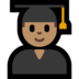 Windows系统里的男学生：中等肤色emoji表情