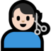 Windows系统里的男士理发：浅肤色emoji表情