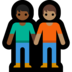 Windows系统里的牵手的人:中等肤色,中等肤色emoji表情