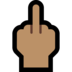 Windows系统里的比中指的手:中等肤色emoji表情
