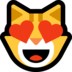 Windows系统里的眼里有爱心的笑脸猫emoji表情