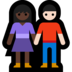Windows系统里的男女牵手:深色肤色,浅色肤色emoji表情
