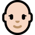 Windows系统里的女性：肤色浅，秃顶emoji表情