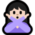Windows系统里的打“不”手势的女人:浅肤色emoji表情