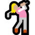 Windows系统里的女子高尔夫:中浅肤色emoji表情