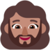 Windows系统里的有络腮胡子的女人: 中等肤色emoji表情