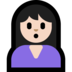 Windows系统里的女人撅嘴:浅肤色emoji表情
