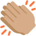 Twitter里的拍手:中等肤色emoji表情