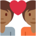 Twitter里的情侣: 中等-深肤色emoji表情
