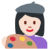 Twitter里的女艺术家:浅肤色emoji表情