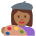 Twitter里的女艺术家:中黑肤色emoji表情
