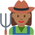 Twitter里的女农夫:中黑肤色emoji表情