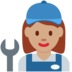 Twitter里的女机械工:中等肤色emoji表情