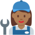 Twitter里的女机械工：中等深色肤色emoji表情