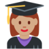 Twitter里的女学生:中等肤色emoji表情