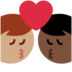 Twitter里的亲吻: 男人男人较深肤色中等肤色emoji表情