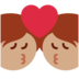 Twitter里的亲吻: 中等肤色emoji表情