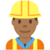 Twitter里的男施工员:中黑肤色emoji表情
