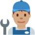 Twitter里的男机械工:中等肤色emoji表情