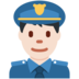 Twitter里的男警官:浅肤色emoji表情