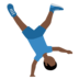 Twitter里的侧手翻的男人：深色肤色emoji表情