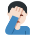 Twitter里的单手捂脸的男人：浅肤色emoji表情