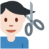 Twitter里的男士理发：浅肤色emoji表情