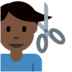 Twitter里的男人理发:深色肤色emoji表情