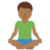 Twitter里的打坐的男人:中黑肤色emoji表情
