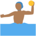 Twitter里的男子水球:中深色肤色emoji表情
