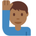 Twitter里的举手的男人:中黑肤色emoji表情