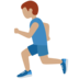 Twitter里的男子跑步：中等肤色emoji表情