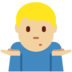 Twitter里的男人耸肩：中等浅肤色emoji表情