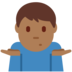 Twitter里的男人耸肩：中黑肤色emoji表情