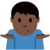 Twitter里的男人耸肩：深色肤色emoji表情