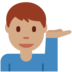Twitter里的单手举起的男人：中等肤色emoji表情