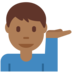 Twitter里的单手举起的男人：中等深色肤色emoji表情