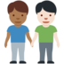 Twitter里的男士牵手:中暗肤色,浅肤色emoji表情