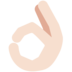 Twitter里的OK手：浅肤色emoji表情