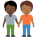 Twitter里的手牵手：深色肤色，中深色肤色emoji表情